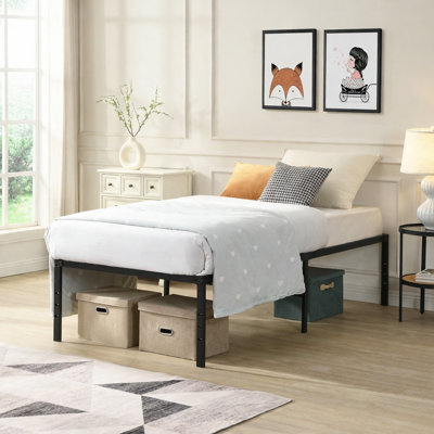 Twin Size Bed Frame , Heavy Duty Metal Bed Frame , Quick & Easy Assembly, No Noise, Blacktwin