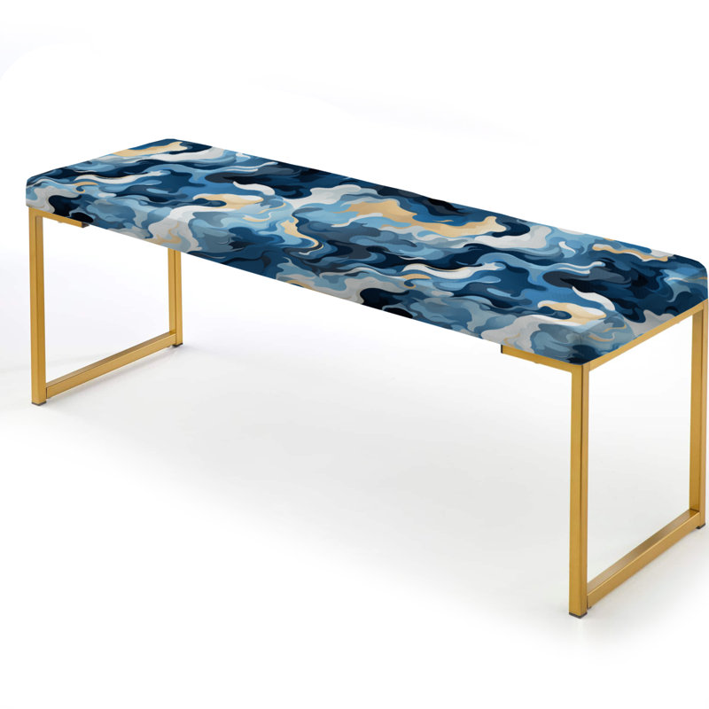 Celestial Harmony Cosmic Flow - Banc rembourré doré abstrait