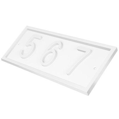 Royal Shade Flush Mount Horizontal AFramed Aluminum Address Plaque – Customized 3/4/5-Digit House Numbers for Stylish Indoor and Outdoor Spaces