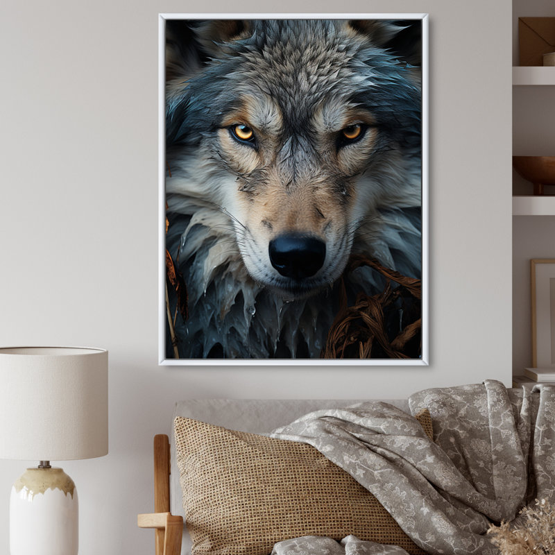 Millwood Pines Armonta Gray And White Wolf Portrait III Framed On ...