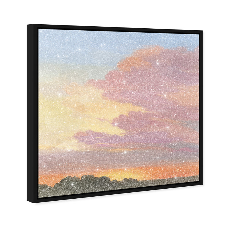 Perfect Sunset Print by Oliver Gal, 13" H x 13" W, Black Floater Frame