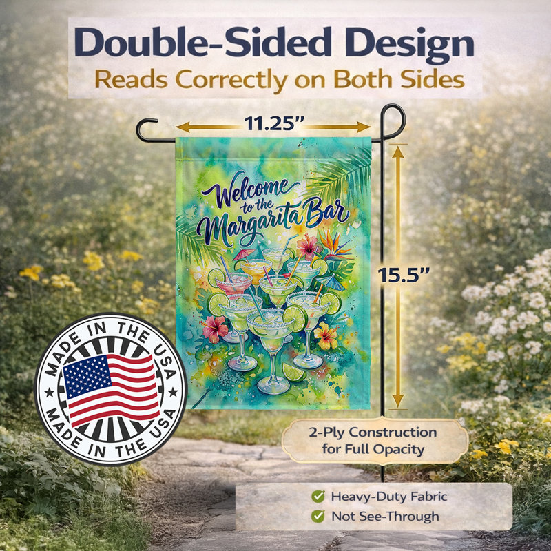 Welcome Garden Flag, Garden Size, Margarita Bar