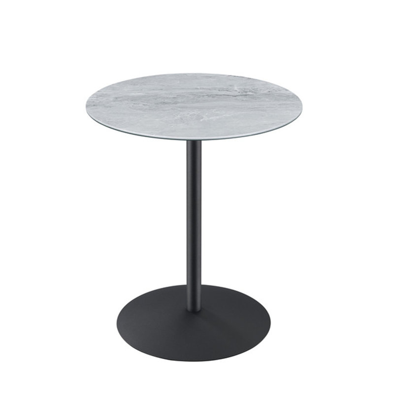 Table de bout l 17,5 po Cirillo avec plateau texturé en marbre gris