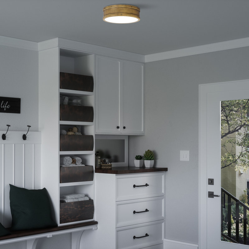 Annigje LED Flush Mount, Weathered Brass