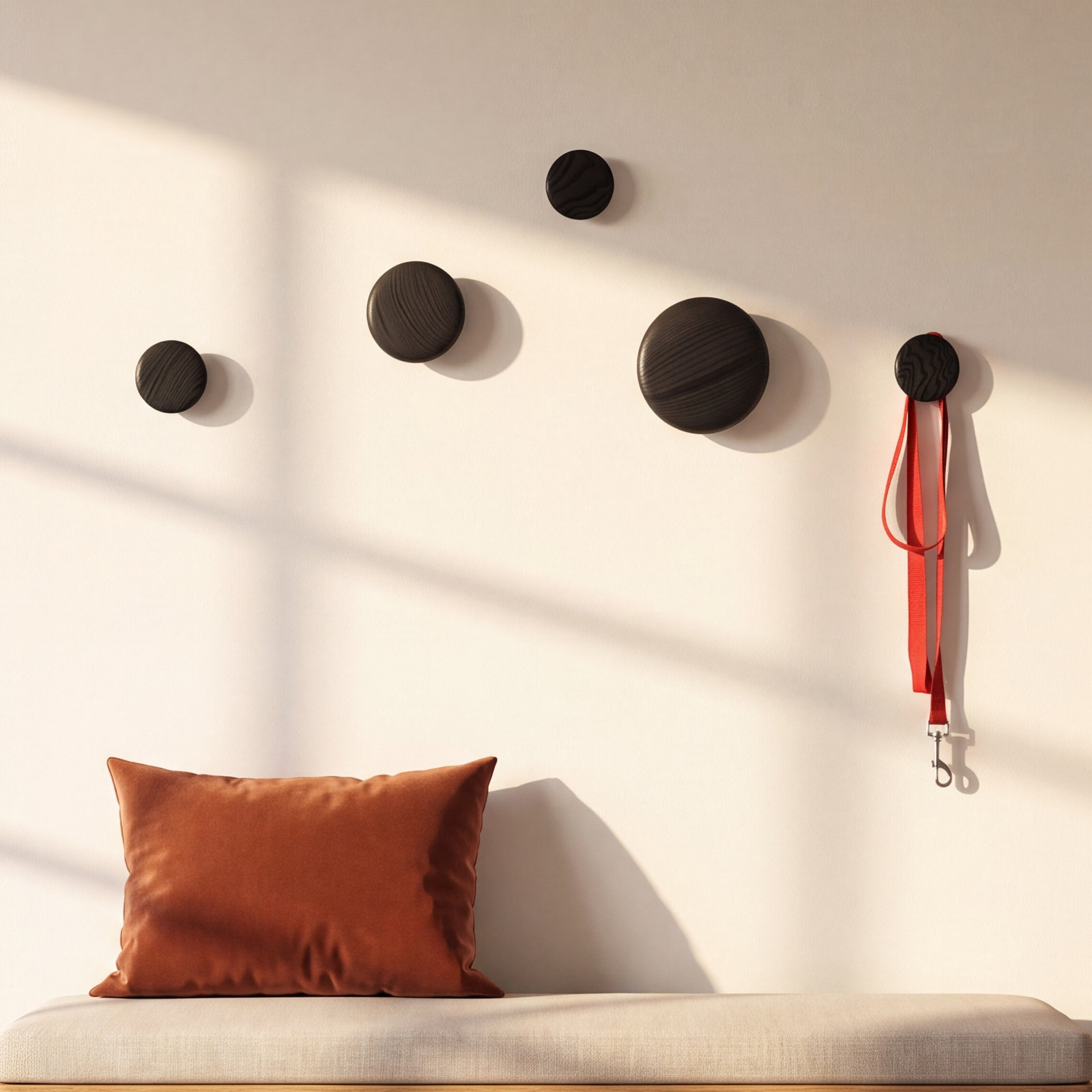 Albis Solid Wood Wall Hook, Black