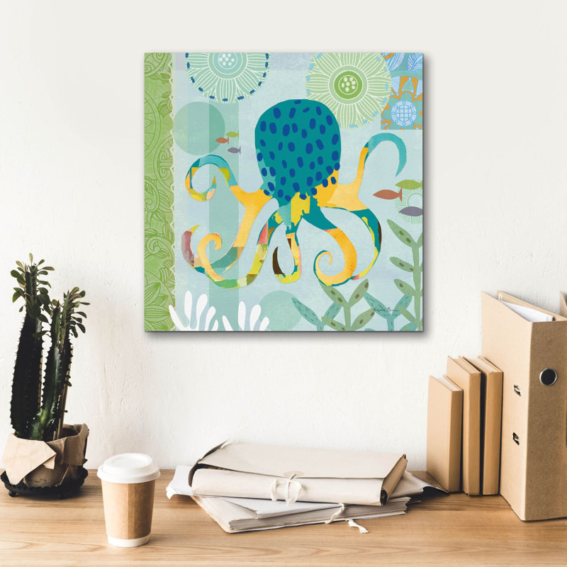 Toile épique Graffiti «Underwater World 2» par Farida Zaman, 18 po x 18 po, H 18 po x l 18 po