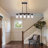 Neyba 5 - Light Metal, Manufactured Wood Dimmable Kitchen Island Rectangle Chandelier