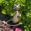 Stylish Andenwood Cat & Mouse Garden Wind Spinner - Hand-Finished Metal Lawn and Garden Décor Stake