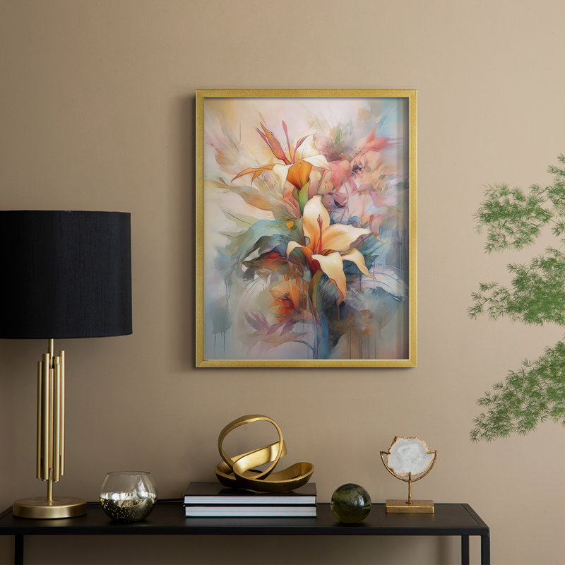 Magic Jungle I, reproduction encadrée - bois massif, H 11 po x l 9 po, Or