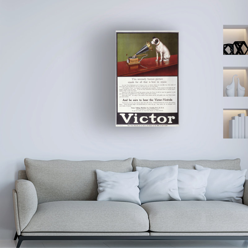 Francis Barraud, Victor Gramophone, Fromthe Theatre, C.1910, art sur toile, H 19 po x l 12 po