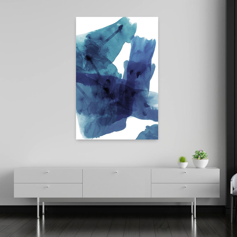 Art contemporain, art abstrait abstrait "Bold Ocean", H 60 po x l 40 po