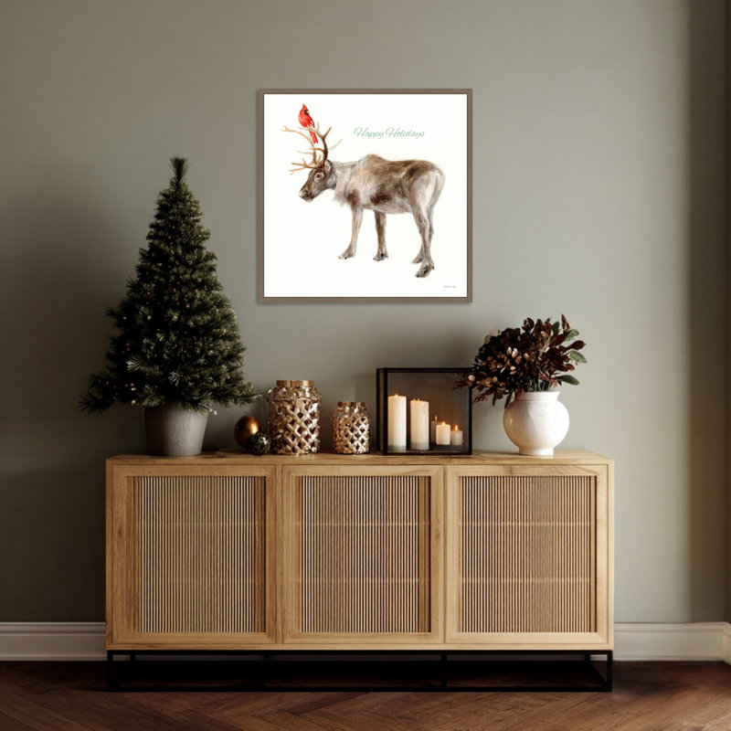 «Reindeer Friends v2» par Danhui Nai, reproduction d'art sur toile encadrée