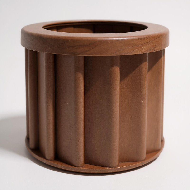 Round Strata Planter SM - Dark Brown, 5.13" H x 6.25" W x 6.25" D, Dark Brown