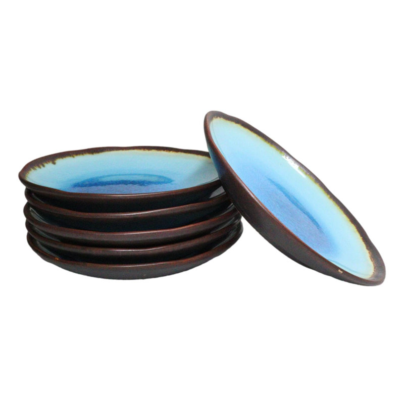 Ensemble de 6 assiettes à dessert en céramique Aozora Kannyu