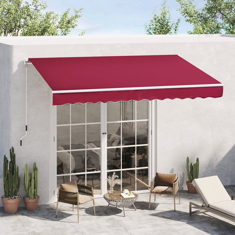 Auvent rétractable, H 0,2 po x l 8 po x P 10 po, Rouge, Couleur unie
