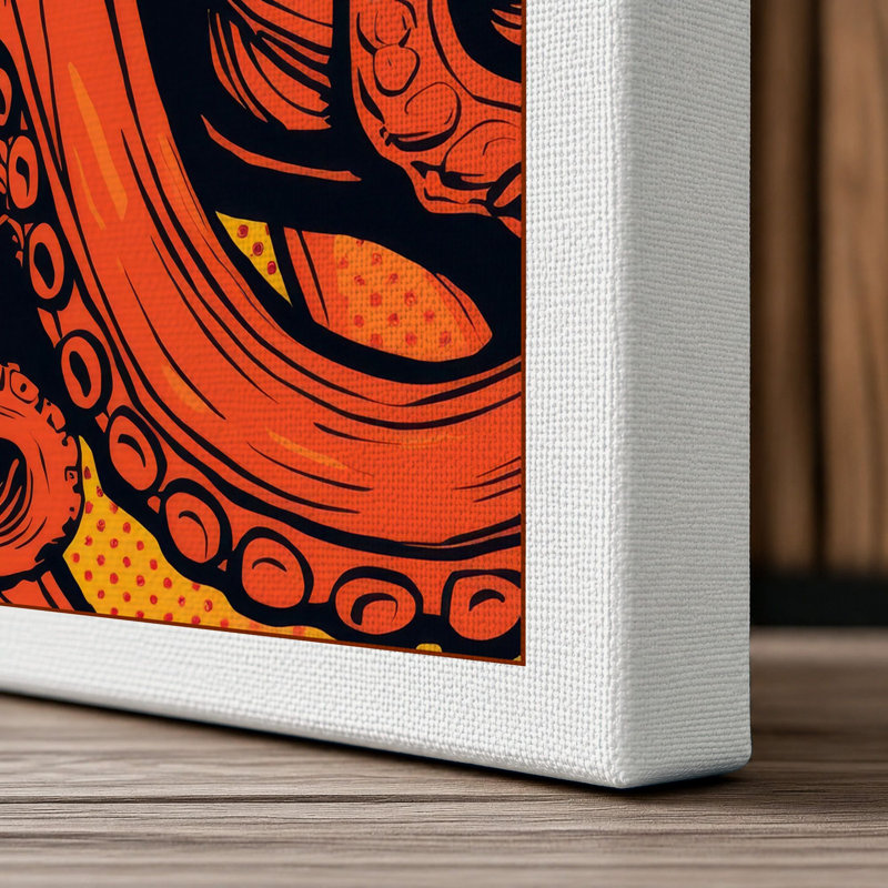 Dynamic Octopus Graphic - Wrapped Canvas, 30x20 - 76.2 x 50.8 cm, White Border