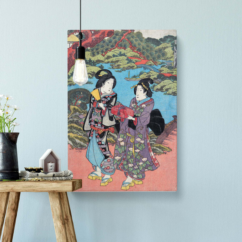 Bringing Gifts by Utagawa Kunisada - Wrapped Canvas Painting, 50cm H x 35cm W x 3cm D