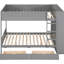 Lit superposé gris avec rangement supplémentaire - 2 tiroirs et armoire multicouche pour une chambre à coucher soignée-1002558266-1002558265