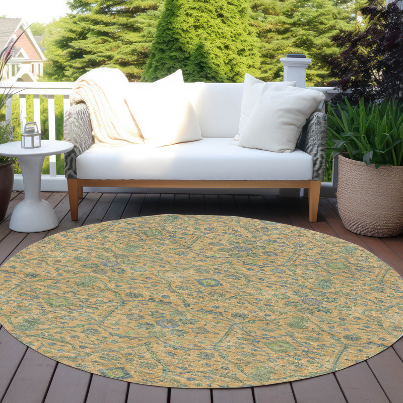 Tapis orange lavable intérieur / extérieur Soren , 2 pi 6 po x 3 pi 10 po