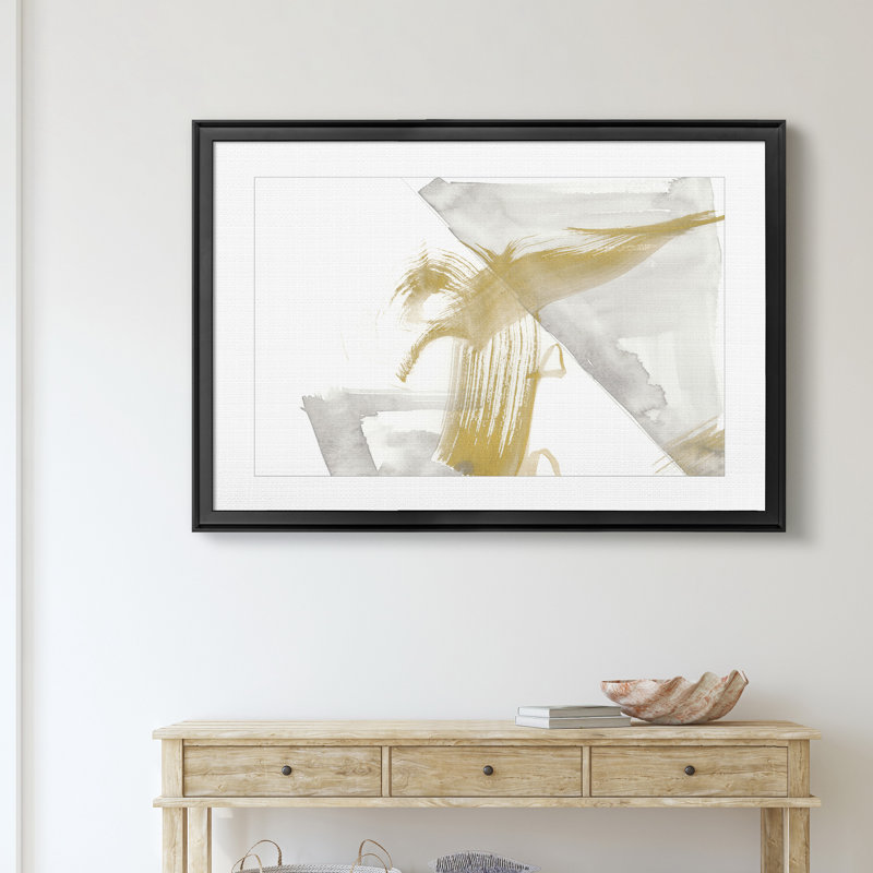«Gold & Gray Exploration I», reproduction d'art sur toile encadrée, H 22,5 po x l 30,5 po x P 1,5 po, Noir