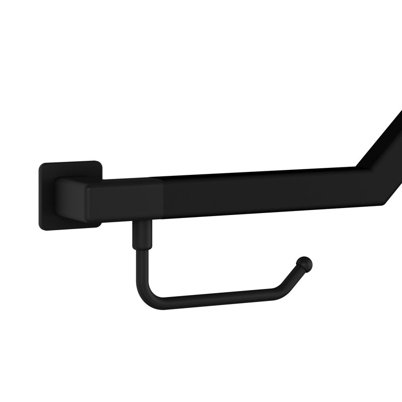 Seville Angle Bar Slip Resistant ADA Compliant 500 lb Weight Capacity, Matte Black
