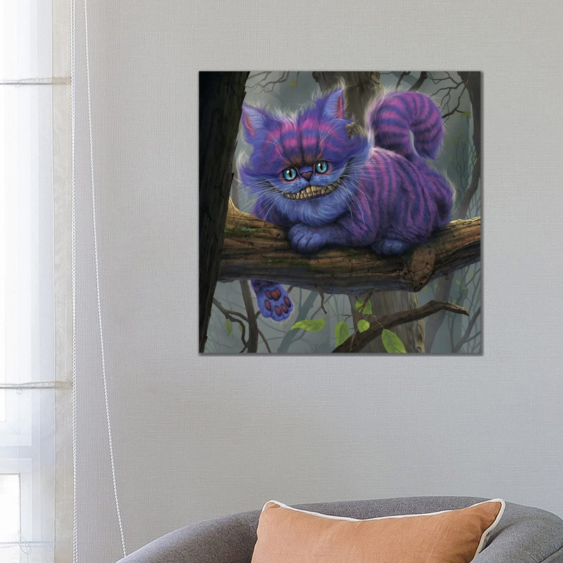 Cheshire Cat by Vincent Hie - Print on Canvas, Wrapped Canvas, 66.04 cm H x 66.04 cm W x 1.91 cm D