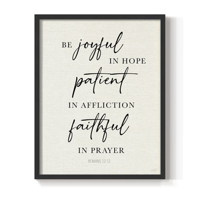 Be Joyful in Hope Framed Print - Solid Wood