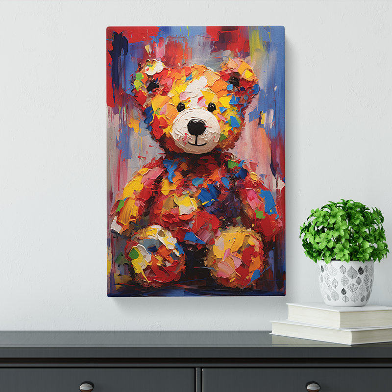 Teddy Bear Expressionism - Print, 60cm H x 40cm W x 3cm D