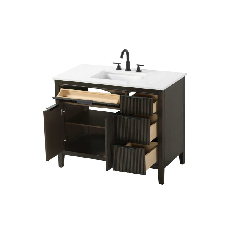 Meuble-lavabo simple 42 po en chêne chocolat, Chêne chocolat, 42"