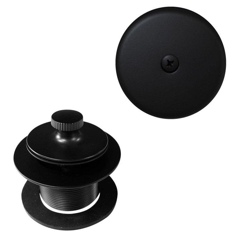Ensemble de garniture de drain de baignoire 1-1 / 2 "Twist & Close avec trop-plein à un trou, Noir mat