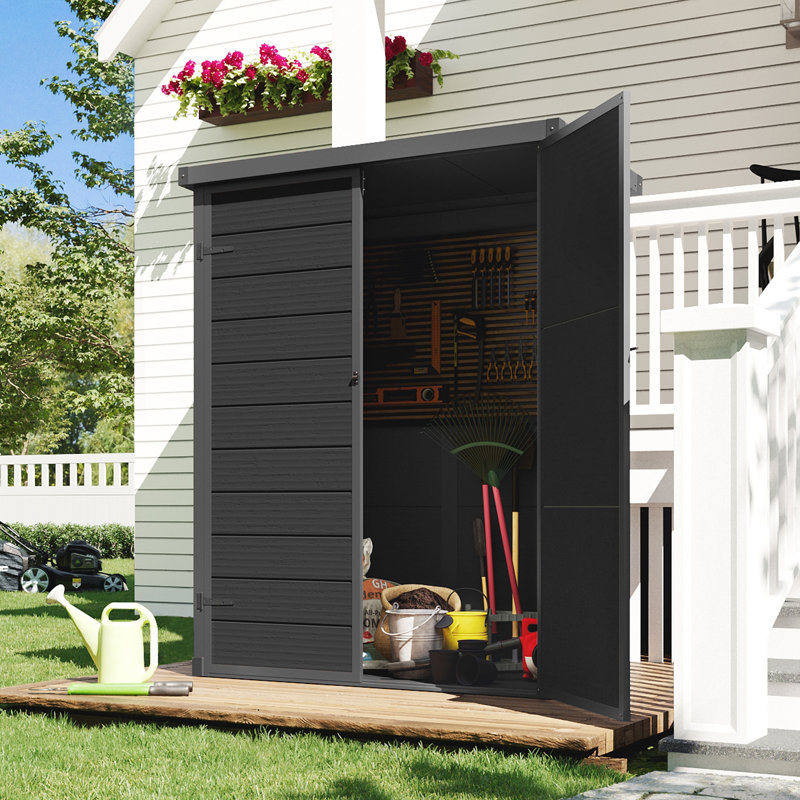 Resin Outdoor Storage Shed, Black