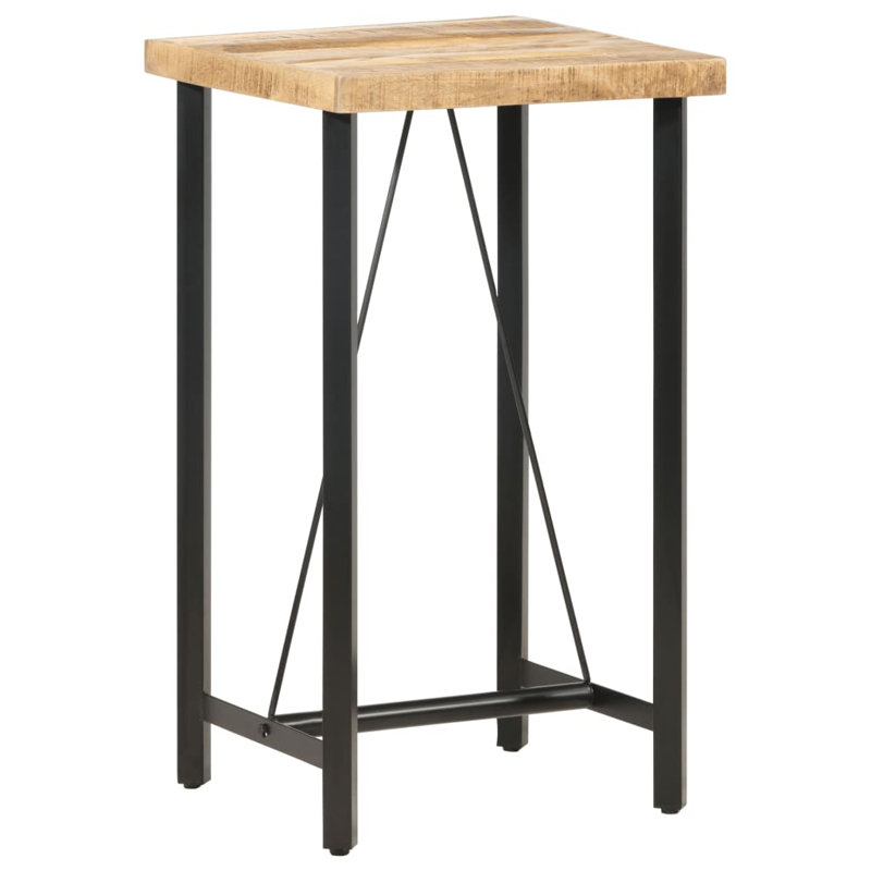 Sean Solid Wood Top Metal Base Dining Table, H107 x L60 x W60cm