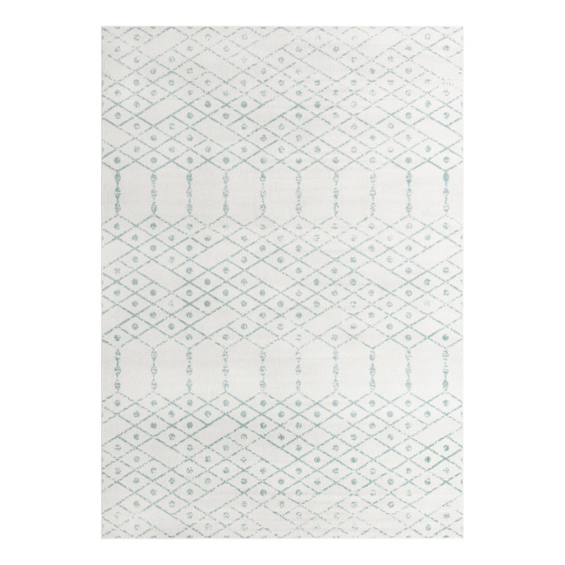 Tapis ivoire à motif géométrique ivoire d'Igon, Rectangle de 10 pi x 14 pi
