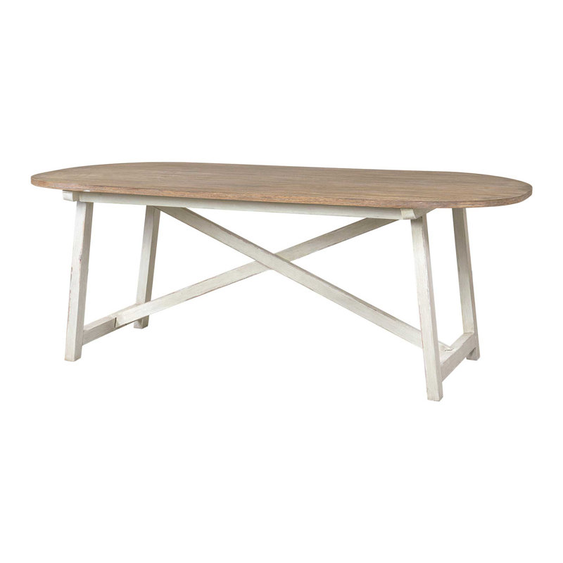 Table de salle à manger à tréteaux en bois massif 83 po Achary