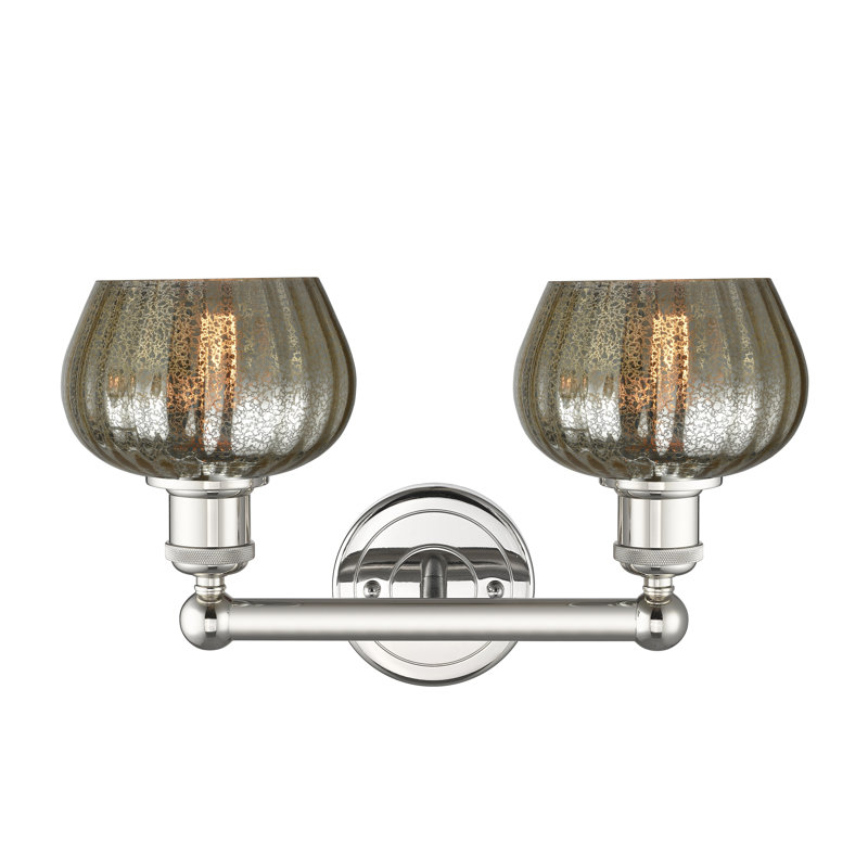 Éclairage pour meuble-lavabo à 2 lumières, Mercurisé, Nickel poli