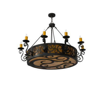 Lustre tambour 10 lumières de style bougie Mckensi