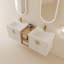 Meuble-lavabo mural 60 po avec lavabo. Finition blanc brillant. Petites tablettes de rangement. Bassin en céramique, contreplaqué. 2 armoires et lavabos. Assemblage requis Portes à fermeture en douceur de 60 po et montées, lustré-121042315