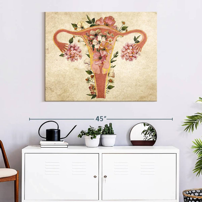 Utérus floral, H 28 po x l 35 po x P 1,25 po