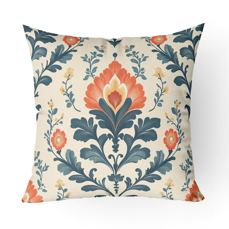 Gulrang Intérieur/Extérieur 20x20, Carré 20 po, Crème/bleu