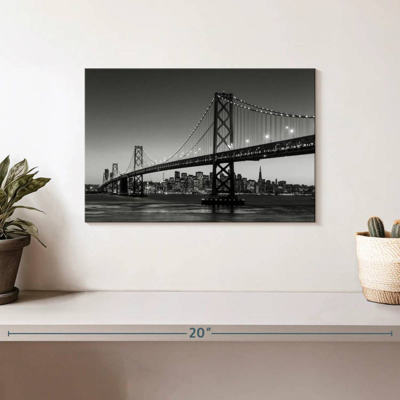 Lilie Bay Bridge In Black And White, 8" H x 12" W