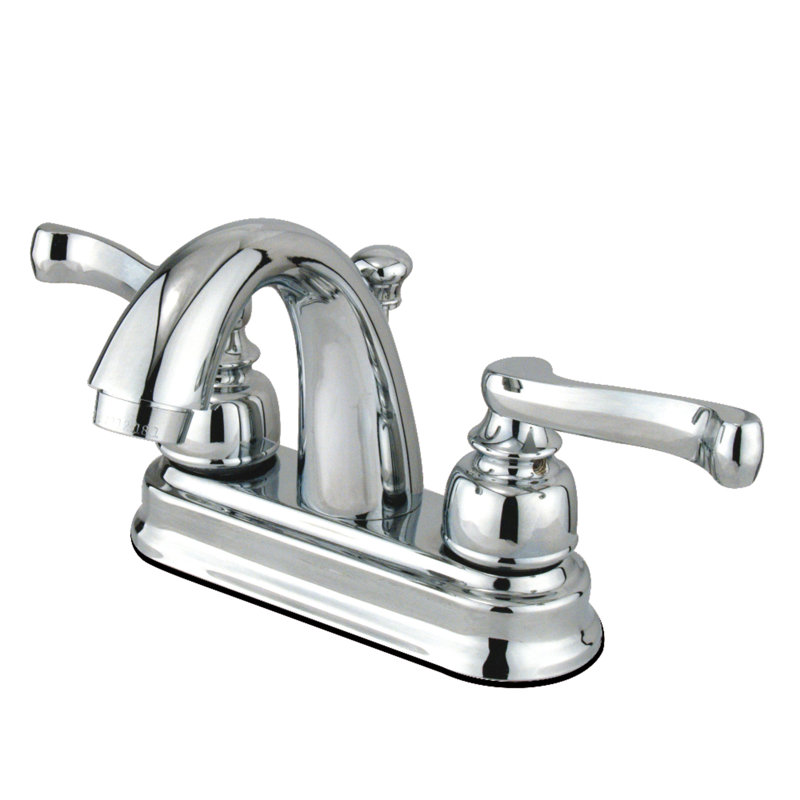 Kingston Brass Vintage Two-Handle 3-Hole Deck Mount 4" Centerset Bathroom Faucet with Plastic Pop-Up, Polished Chrome