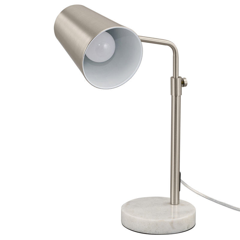 Vazquez 20" Brass Desk Lamp, Silver