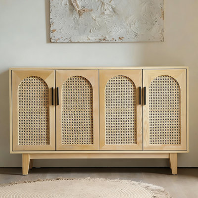 Modern Burlywood Solid Wood Sideboard