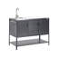 3 Piece Outdoor Kitchen Set with Sink MAENZA Metal Black