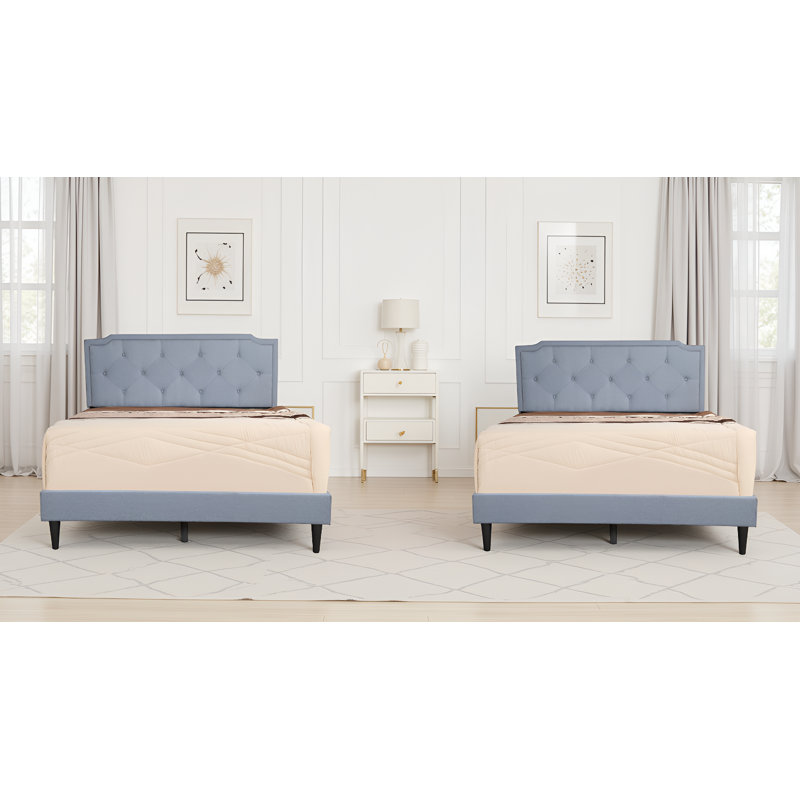 Ensemble de lit double bleu Maiwenn, Bleu, Double