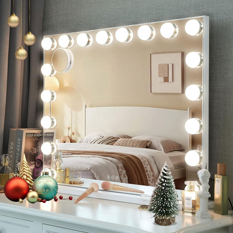 Miroir mural Benvida, Blanc, 23 po x 18 po