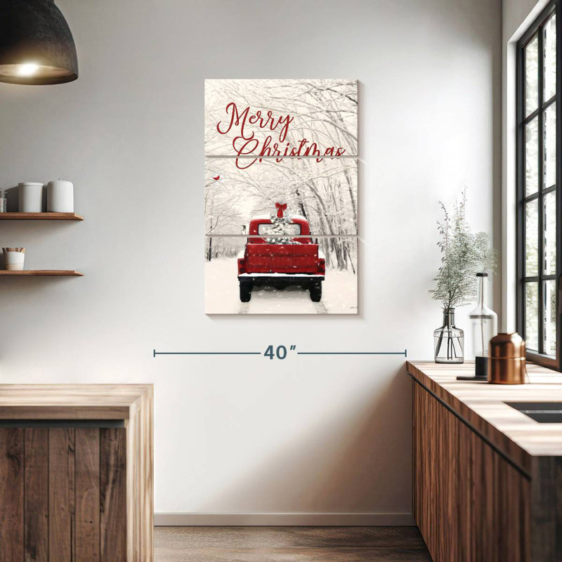 Camion de joyeux Noël rétro Lelend, H 38 po x l 24 po