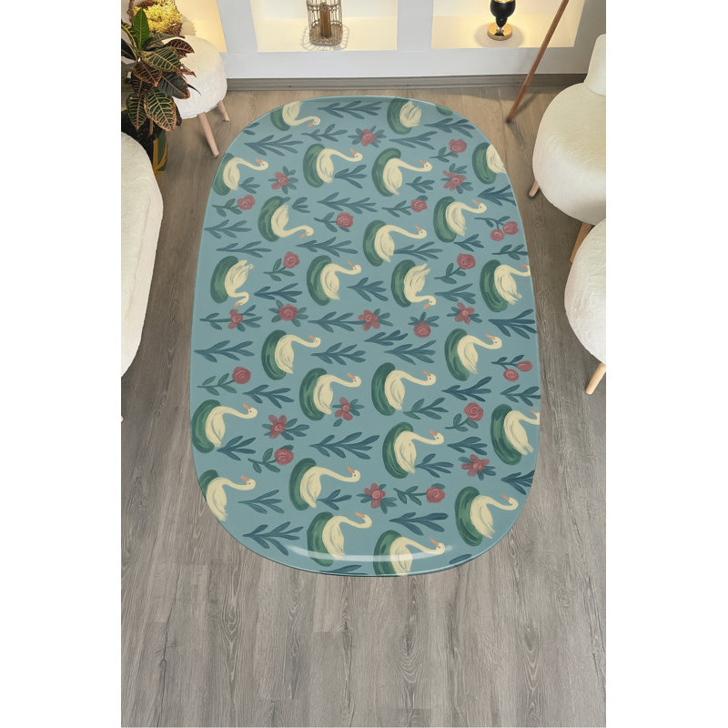 Tapis bleu Mosso, 3'11" x 5'11"