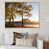 Toile avec cadre flottant brun