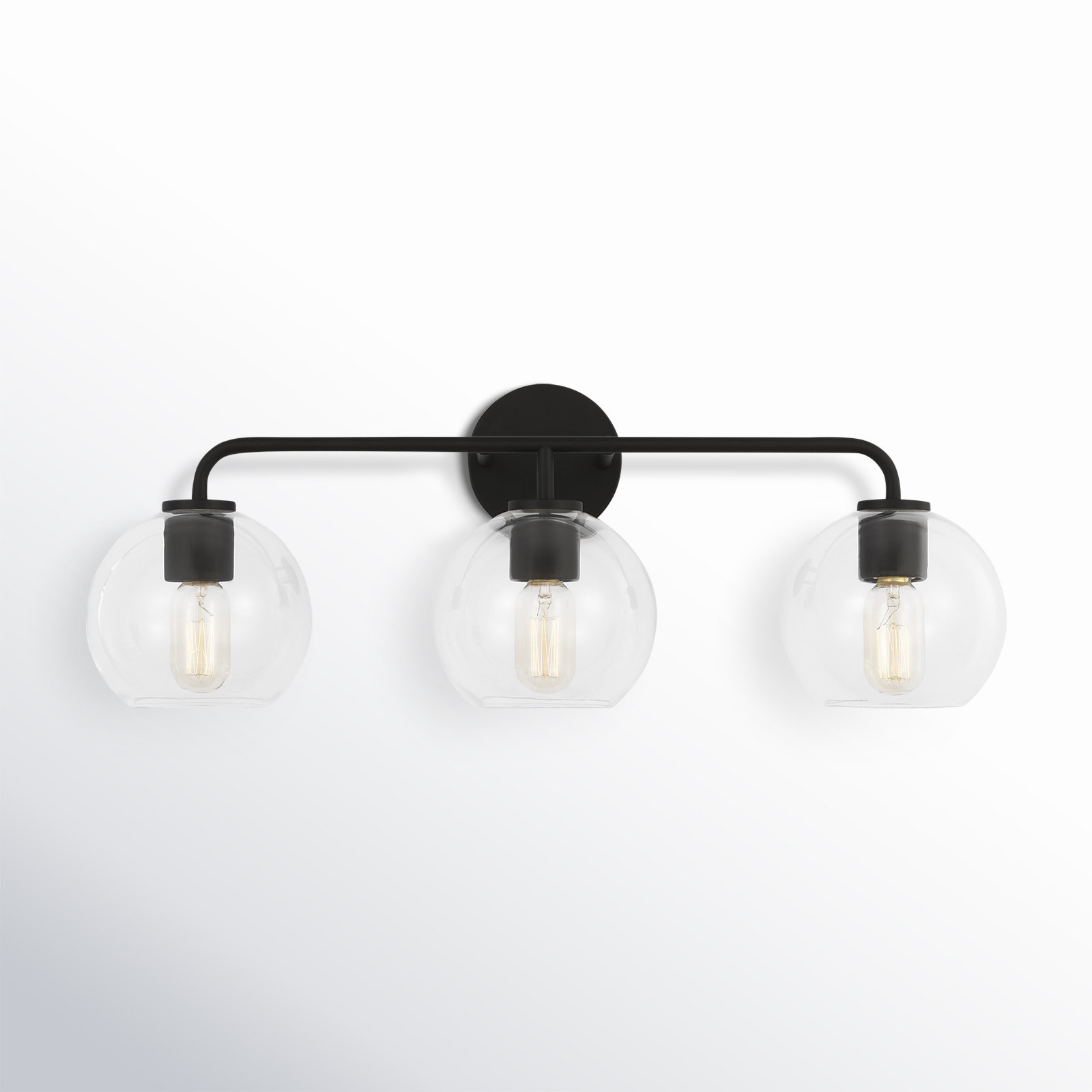 Childerley 3-Light Dimmable Vanity Light, Midnight Black, Clear